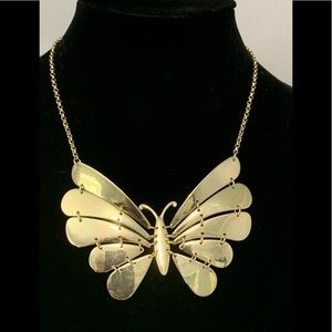 Forever 21 Stylistic Gold Tone Butterfly Necklace.